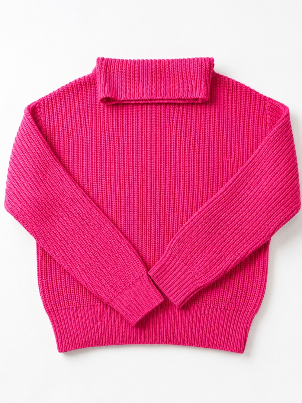 Aritzia Wilfred Women's Fuchsia Turtleneck Merino Wool Sweater